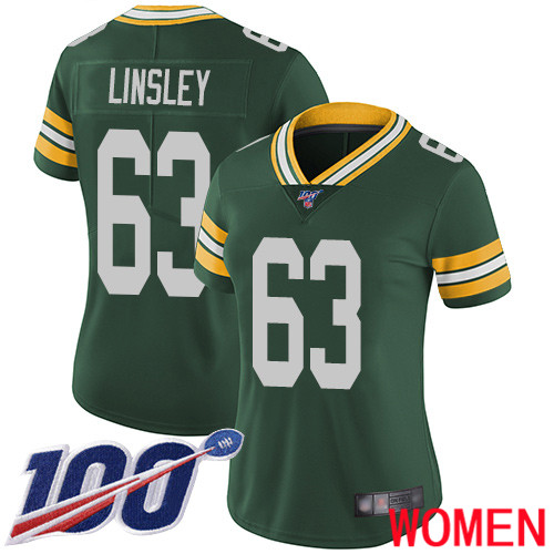 Green Bay Packers Limited Green Women #63 Linsley Corey Home Jersey Nike NFL 100th Season Vapor Untouchable->green bay packers->NFL Jersey
